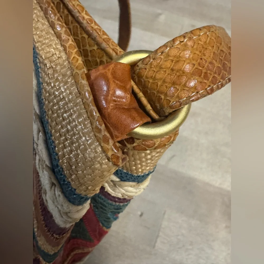Sharif vintage leather southwest boho bucket Bag purse